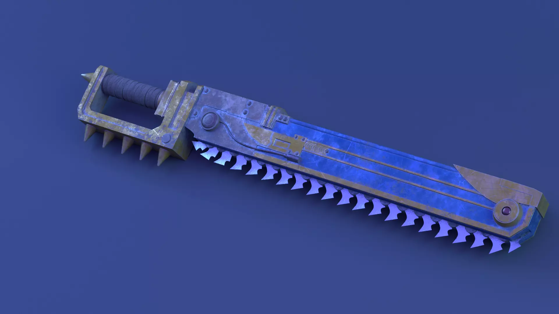 saw pbr sci fi weapon Low-poly 3D model