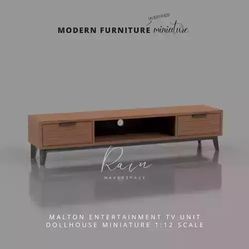 MINIATURE MODERN FURNITURE MALTON ENTERTAINMENT TV UNIT 3D print model