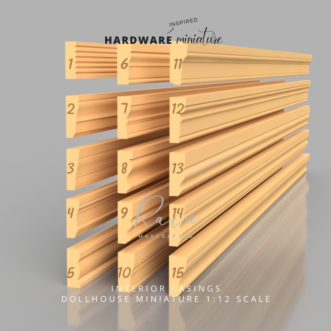DOLLHOUSE CASING MOLDING DOLLHOUSE TRIM AND MOLDING 3D print model_1