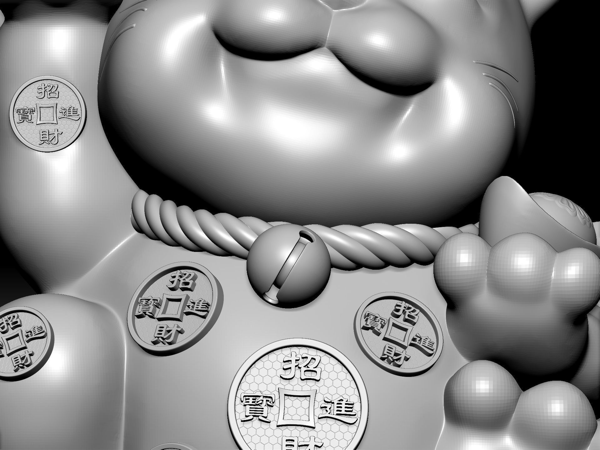 Fortune Cat 3D model_9