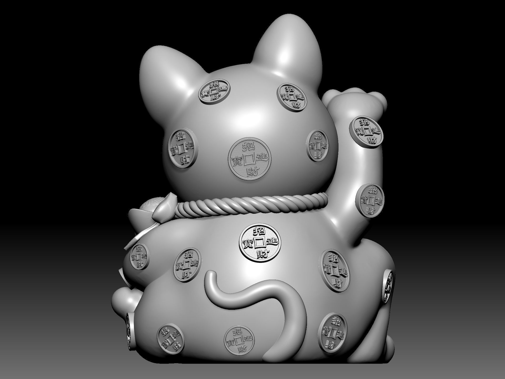 Fortune Cat 3D model_4
