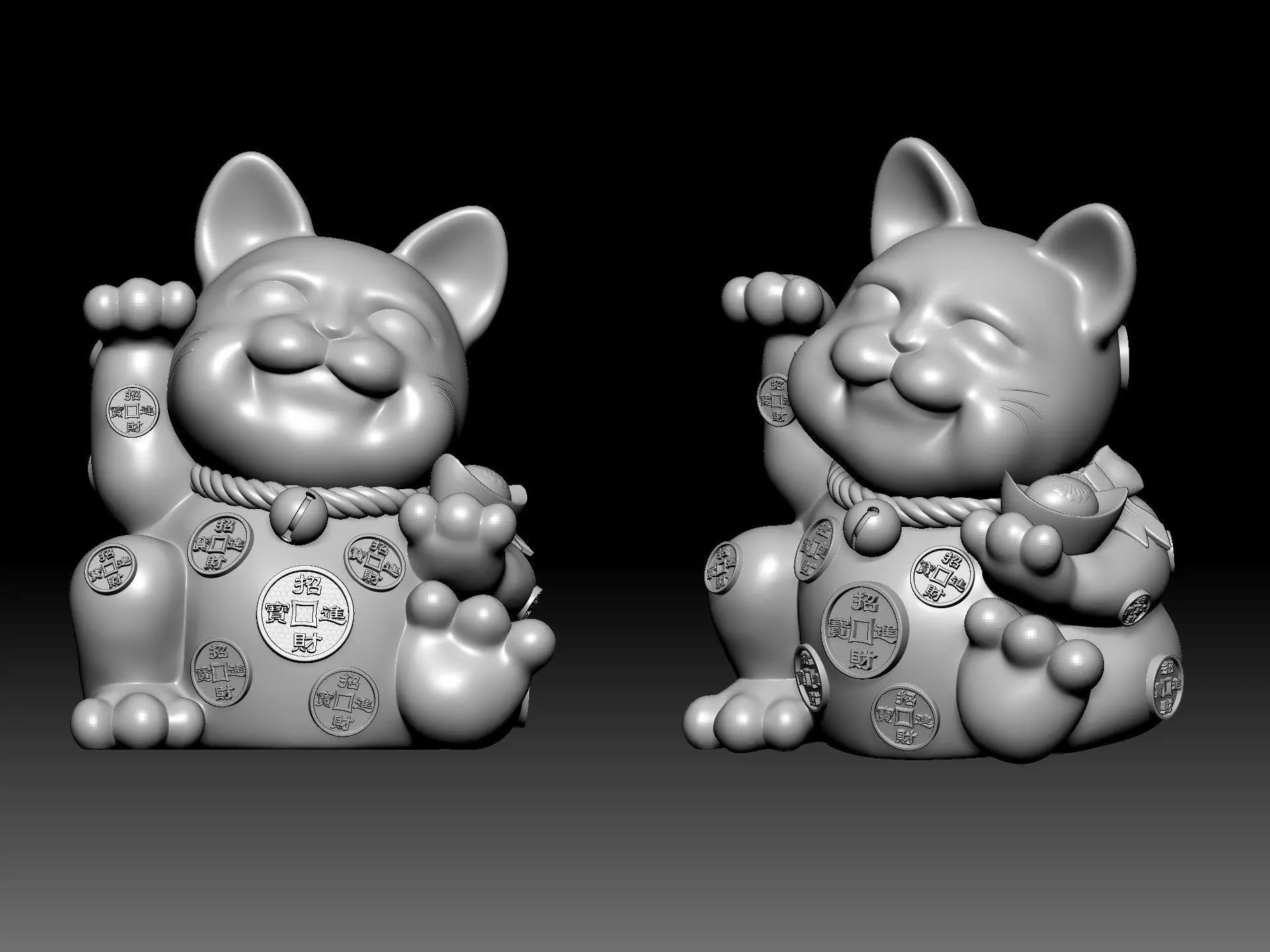 Fortune Cat 3D model_0
