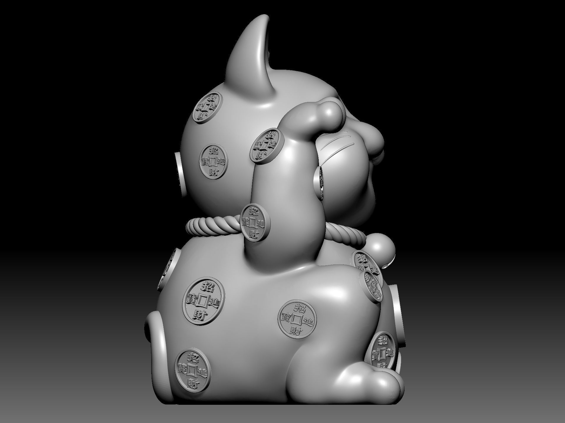 Fortune Cat 3D model_5