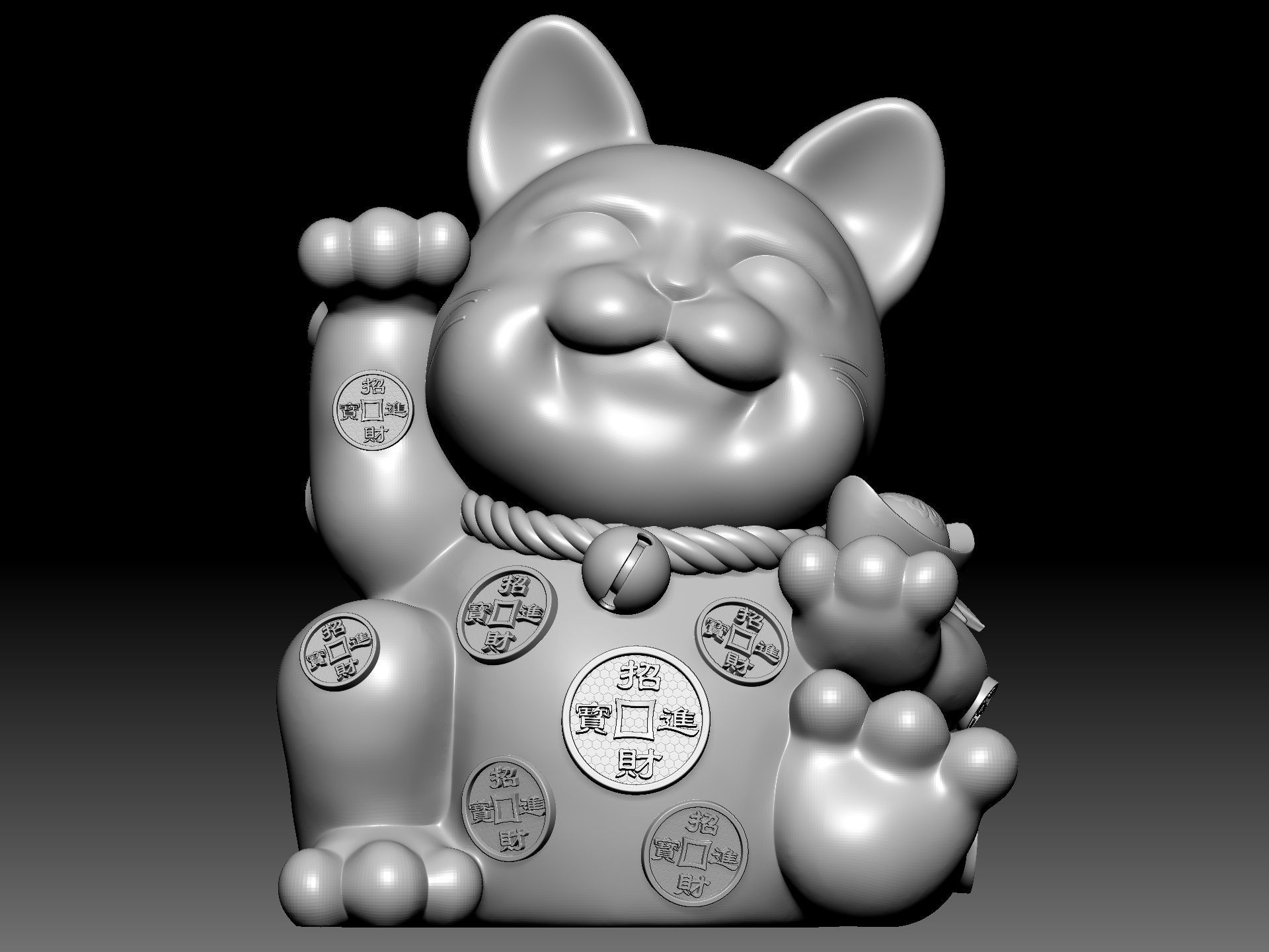 Fortune Cat 3D model_1