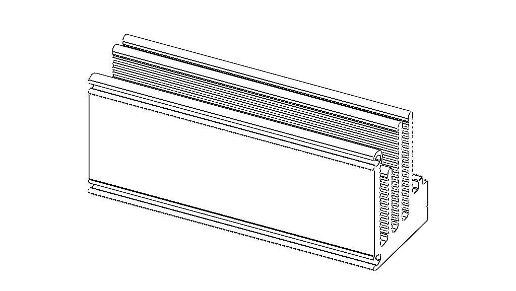 Aluminum Extruded Heat Sink MOD AL-03hs Low-poly 3D model_10