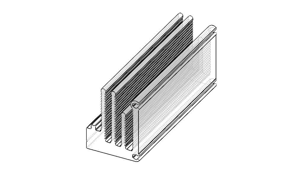 Aluminum Extruded Heat Sink MOD AL-03hs Low-poly 3D model_17