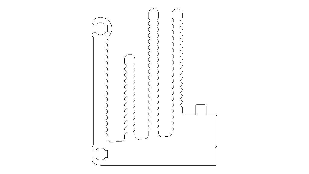 Aluminum Extruded Heat Sink MOD AL-03hs Low-poly 3D model_6