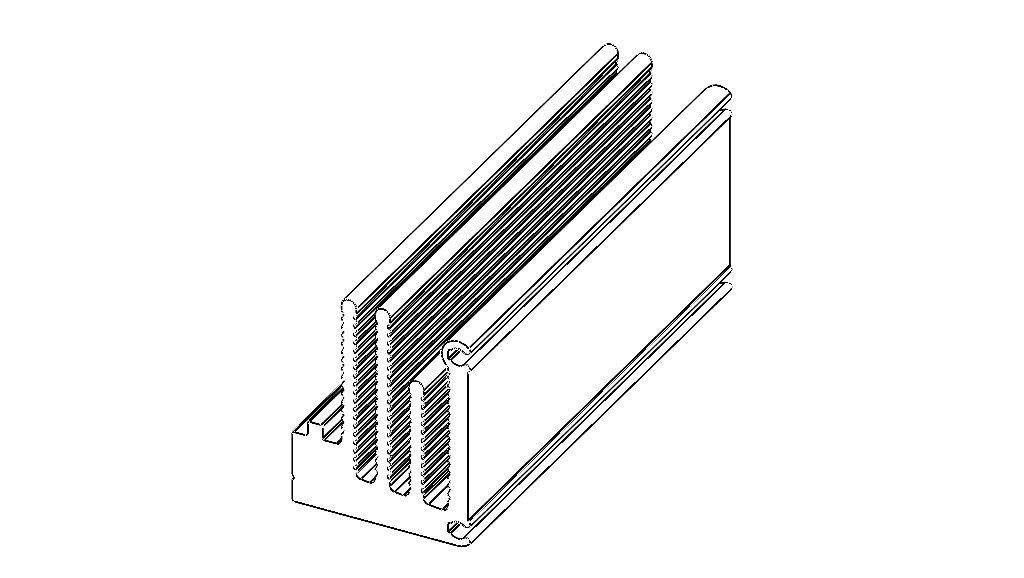 Aluminum Extruded Heat Sink MOD AL-03hs Low-poly 3D model_16