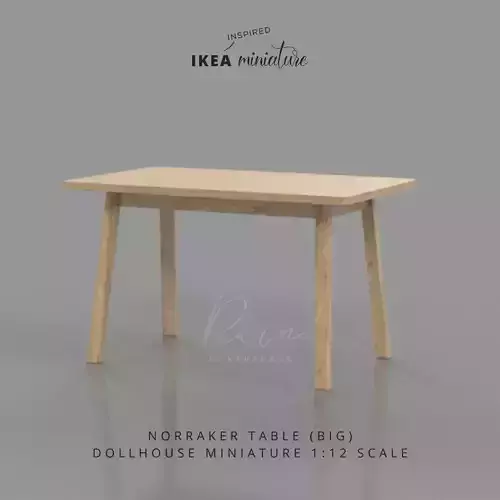 MINIATURE IKEA INSPIRED NORRAKER TABLE FOR 1 12 DOLLHOUSE
