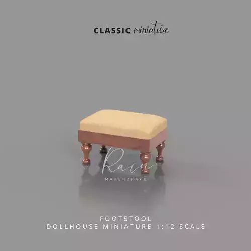 MINIATURE FOOTSTOOL FOR DOLLHOUSE