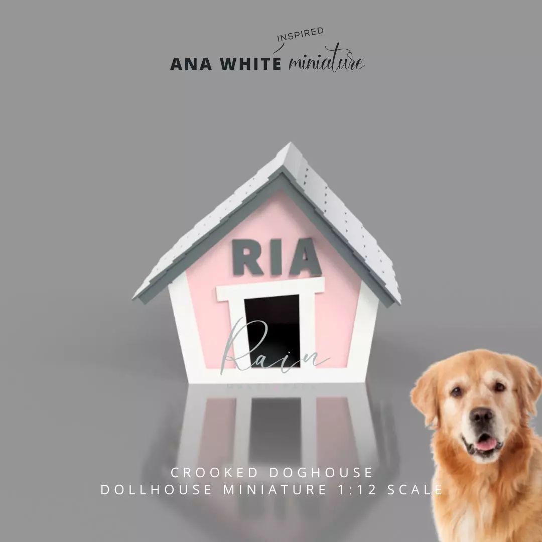 MINIATURE DOG HOUSE FOR DOLLHOUSE 3D print model_0