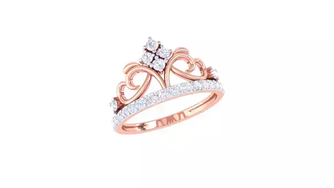 Women Crown Wedding Ring 3dm STL OBJ FBX Renders Details