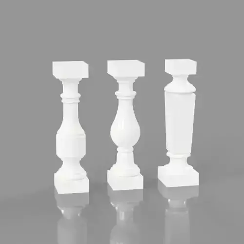 MINIATURE BALCONY BALUSTERS FOR DOLLHOUSE 3 DESIGNS