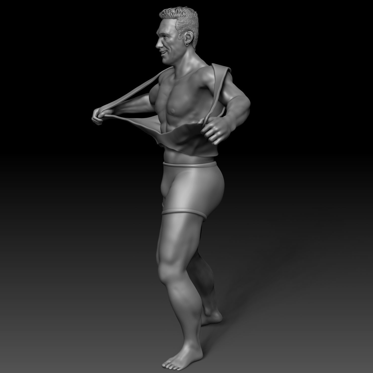 Billy Herrington Full Body Tear T-Shirt Model 3D print model_3
