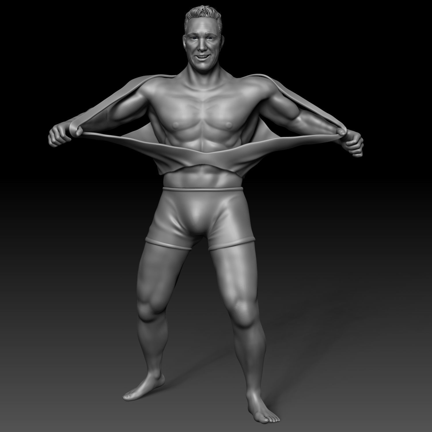 Billy Herrington Full Body Tear T-Shirt Model 3D print model_1