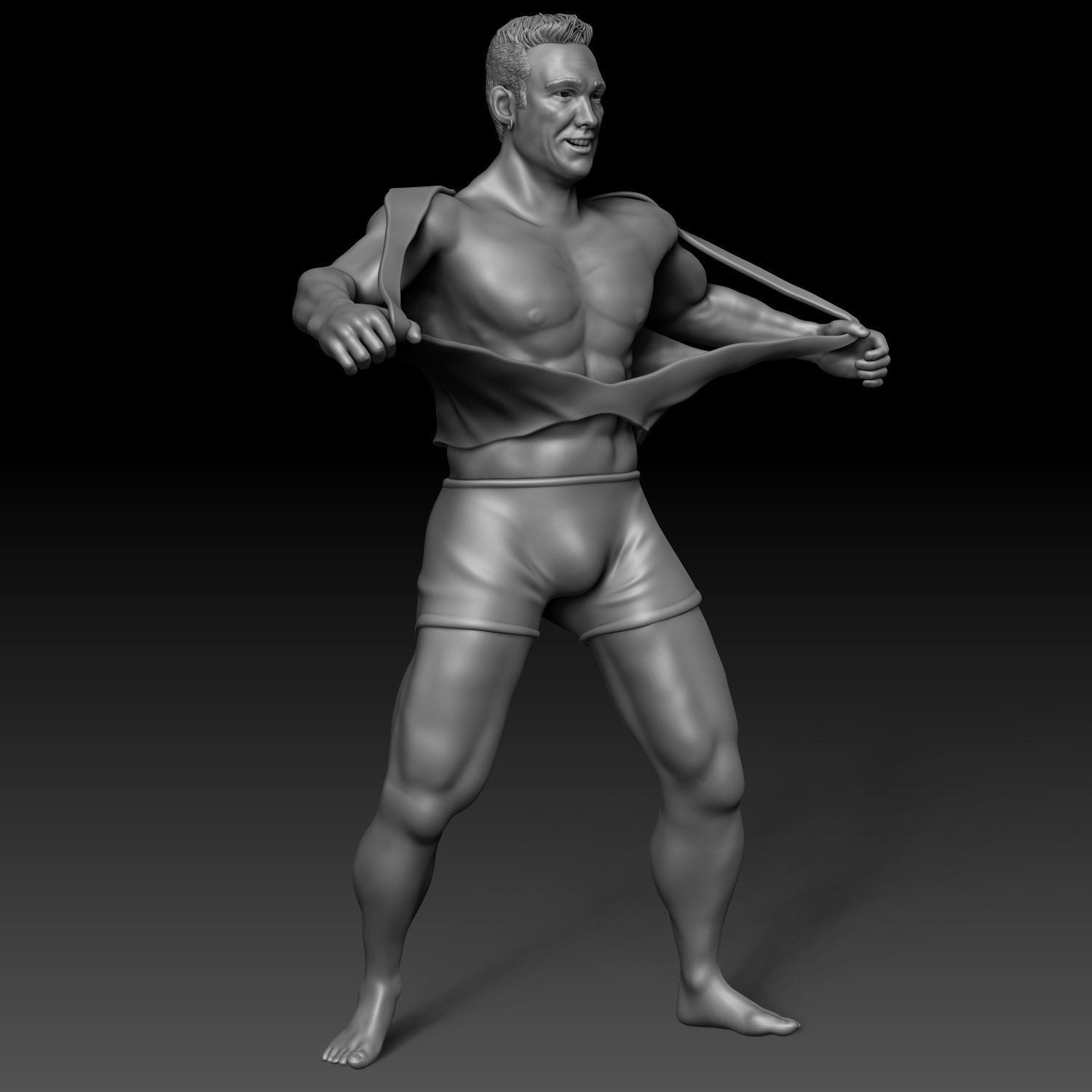 Billy Herrington Full Body Tear T-Shirt Model 3D print model_2