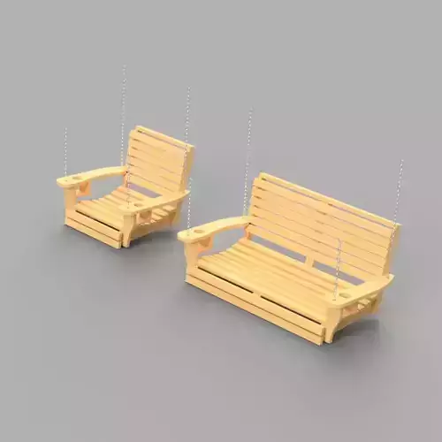PORCH SWING SINGLE AND DOUBLE MINIATURE FURNITURE FOR DOLLHOUSE 3D print model PORCH SWING SINGLE AND DOUBLE MINIATURE FURNITURE FOR DOLLHOUSE 3D print model