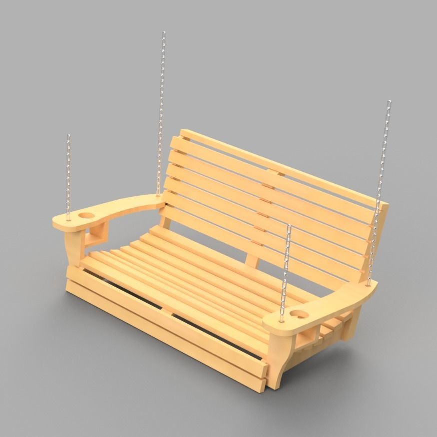 PORCH SWING SINGLE AND DOUBLE MINIATURE FURNITURE FOR DOLLHOUSE 3D print model_1