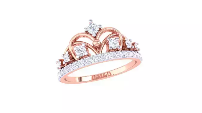 Women Crown Wedding Ring 3dm STL OBJ FBX Renders Details