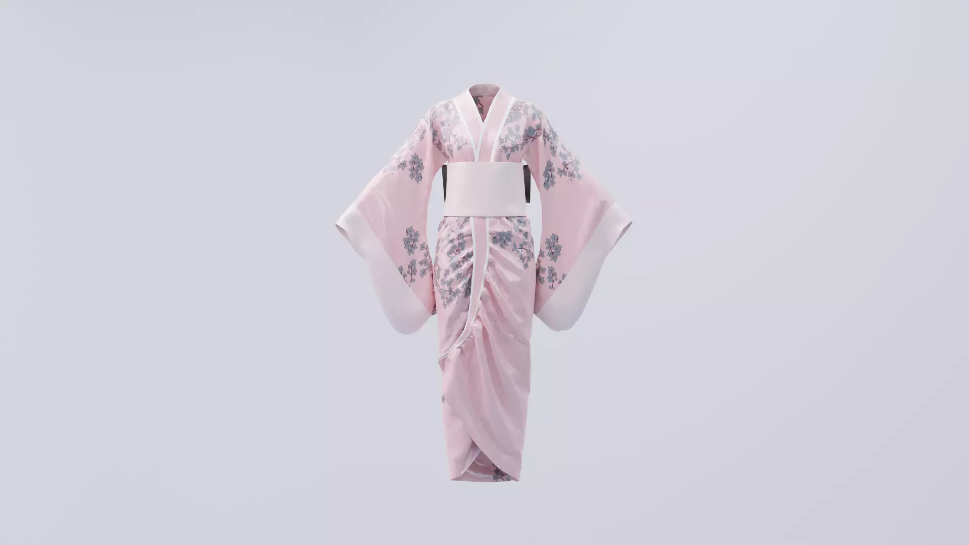 Kimono Yukata traditional cloth 3D model