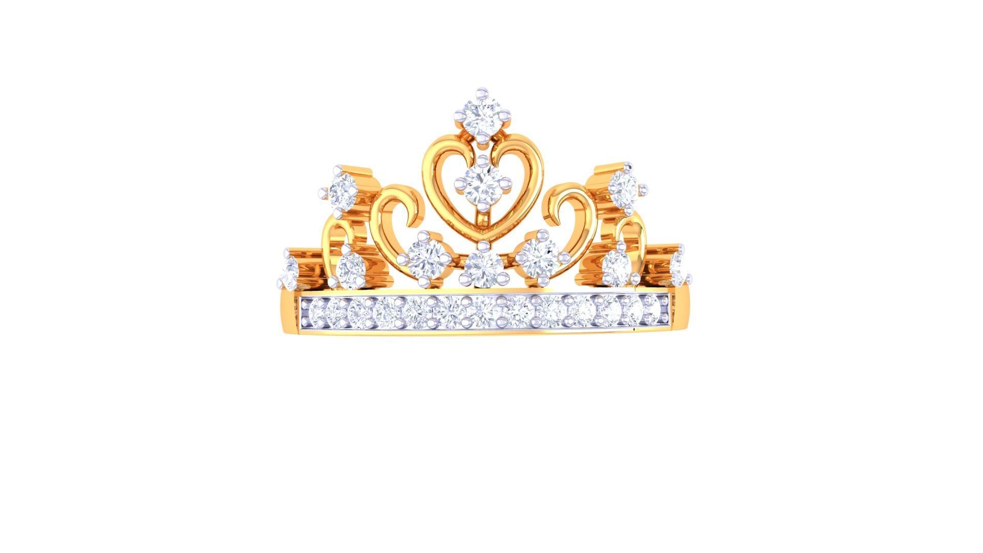 Women Crown Wedding Ring 3dm STL OBJ FBX Renders Details 3D print model_3