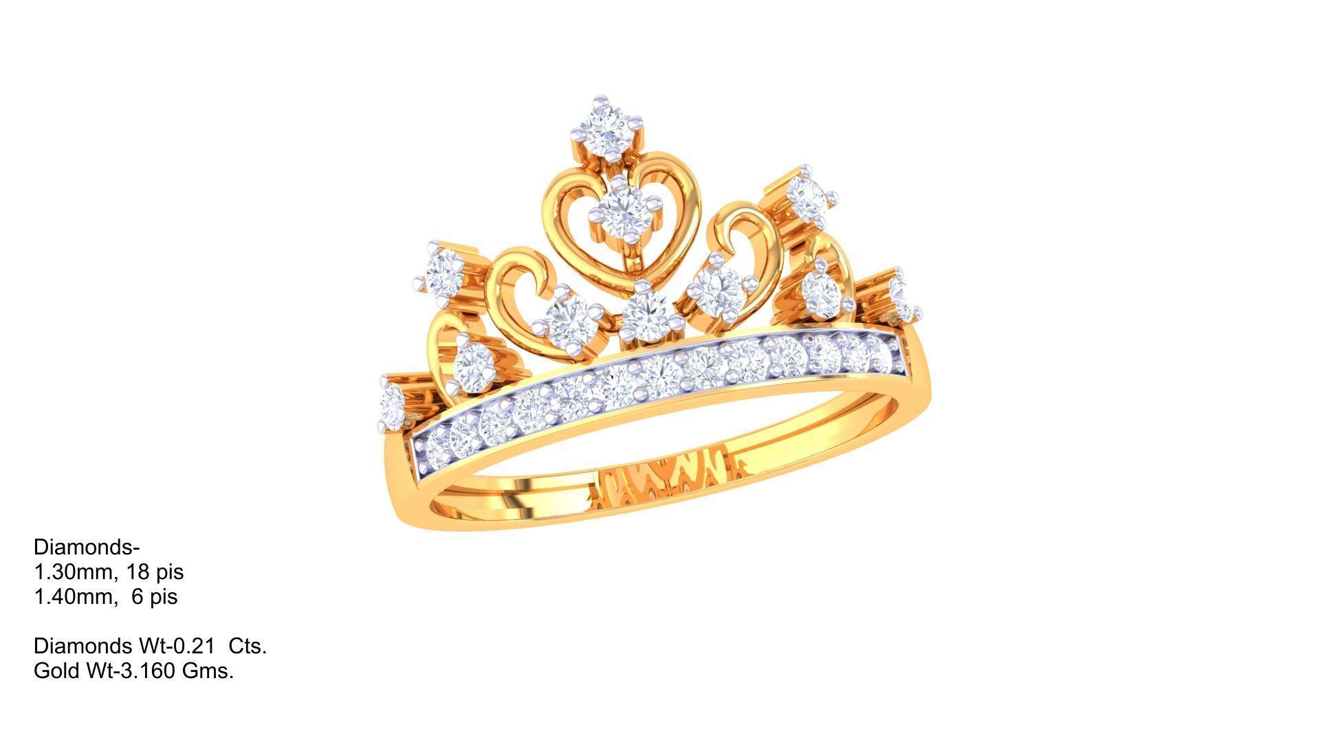 Women Crown Wedding Ring 3dm STL OBJ FBX Renders Details 3D print model_1