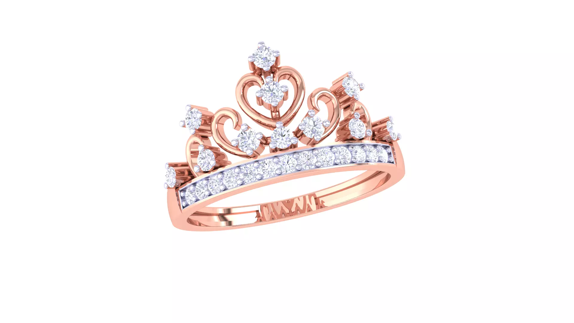 Women Crown Wedding Ring 3dm STL OBJ FBX Renders Details 3D print model_0