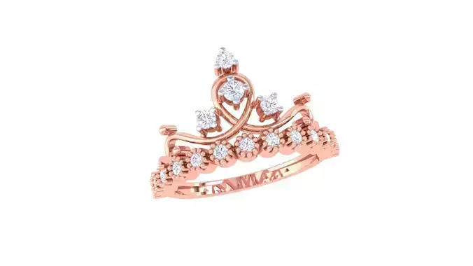 Women Crown Wedding Ring 3dm STL OBJ FBX Renders Details