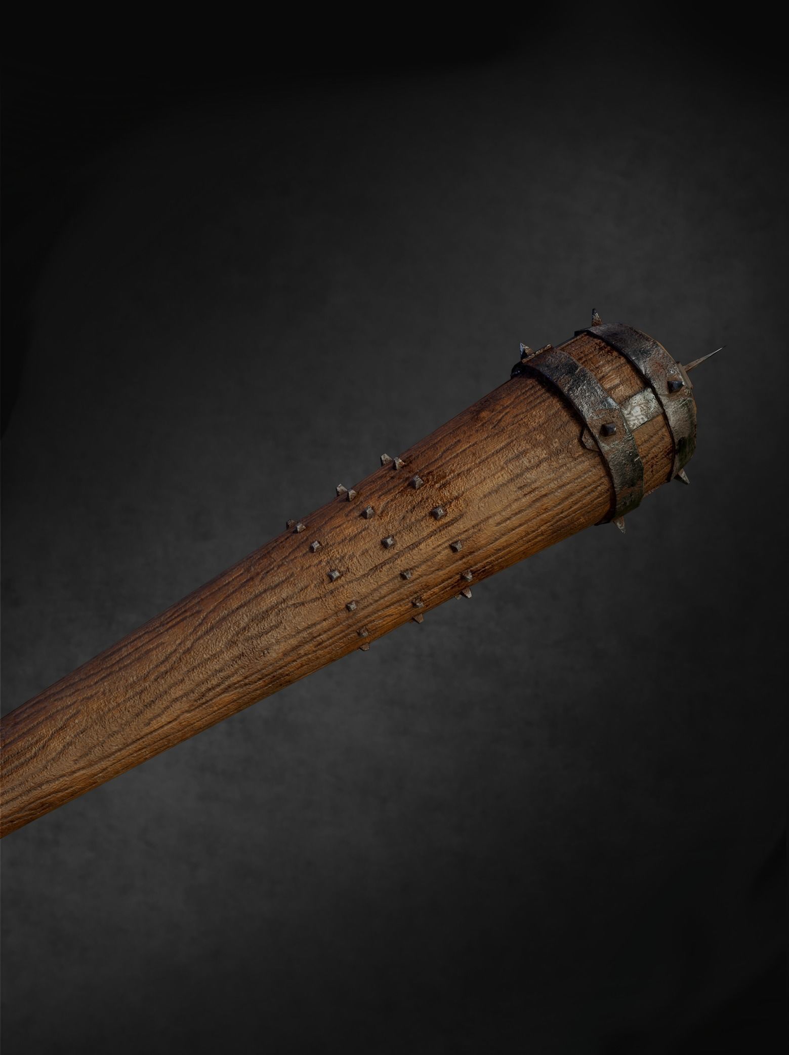 Wooden Bat PBR low-poly game ready Low-poly 3D model_4