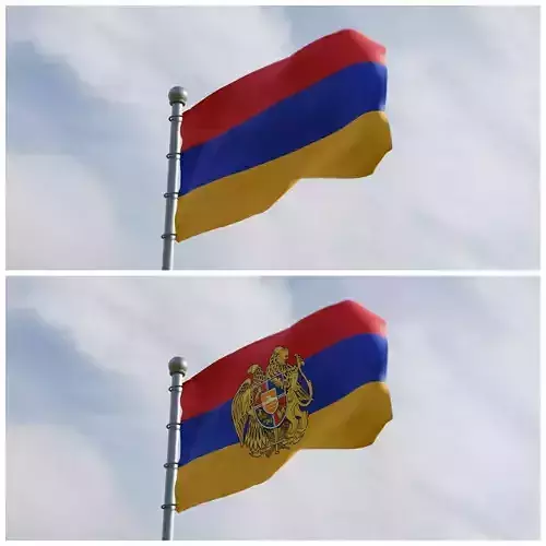 Animated Armenia Flags 3D model