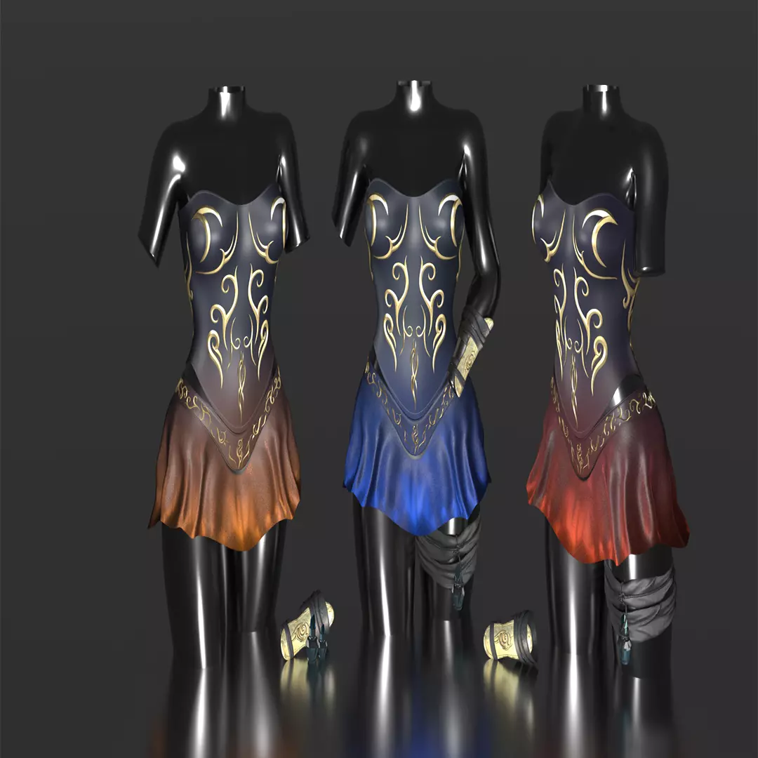 Mina Guardian Armor Low-poly 3D model