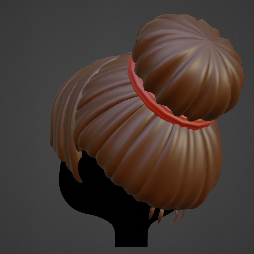 Hair style female 07 3D model_6