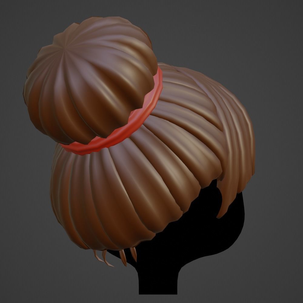 Hair style female 07 3D model_4