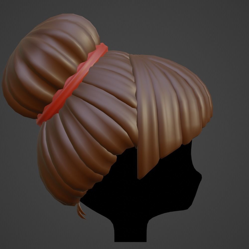 Hair style female 07 3D model_3