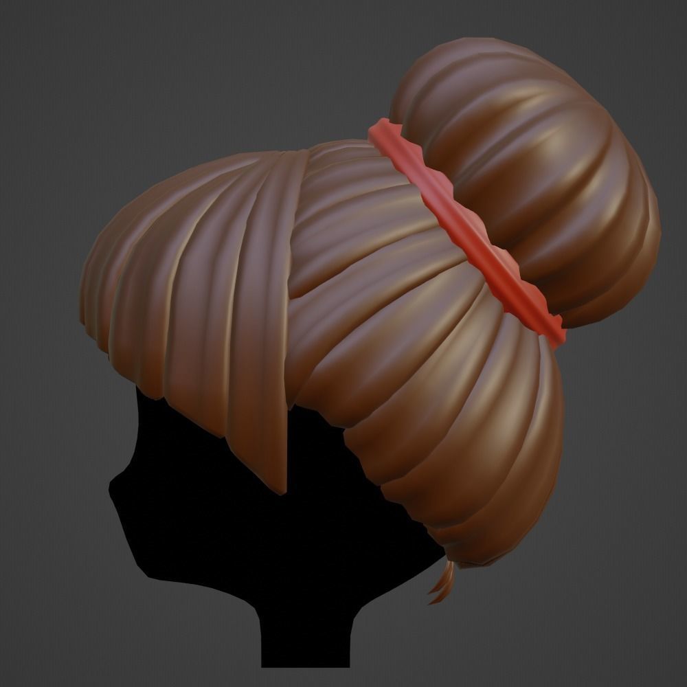 Hair style female 07 3D model_7