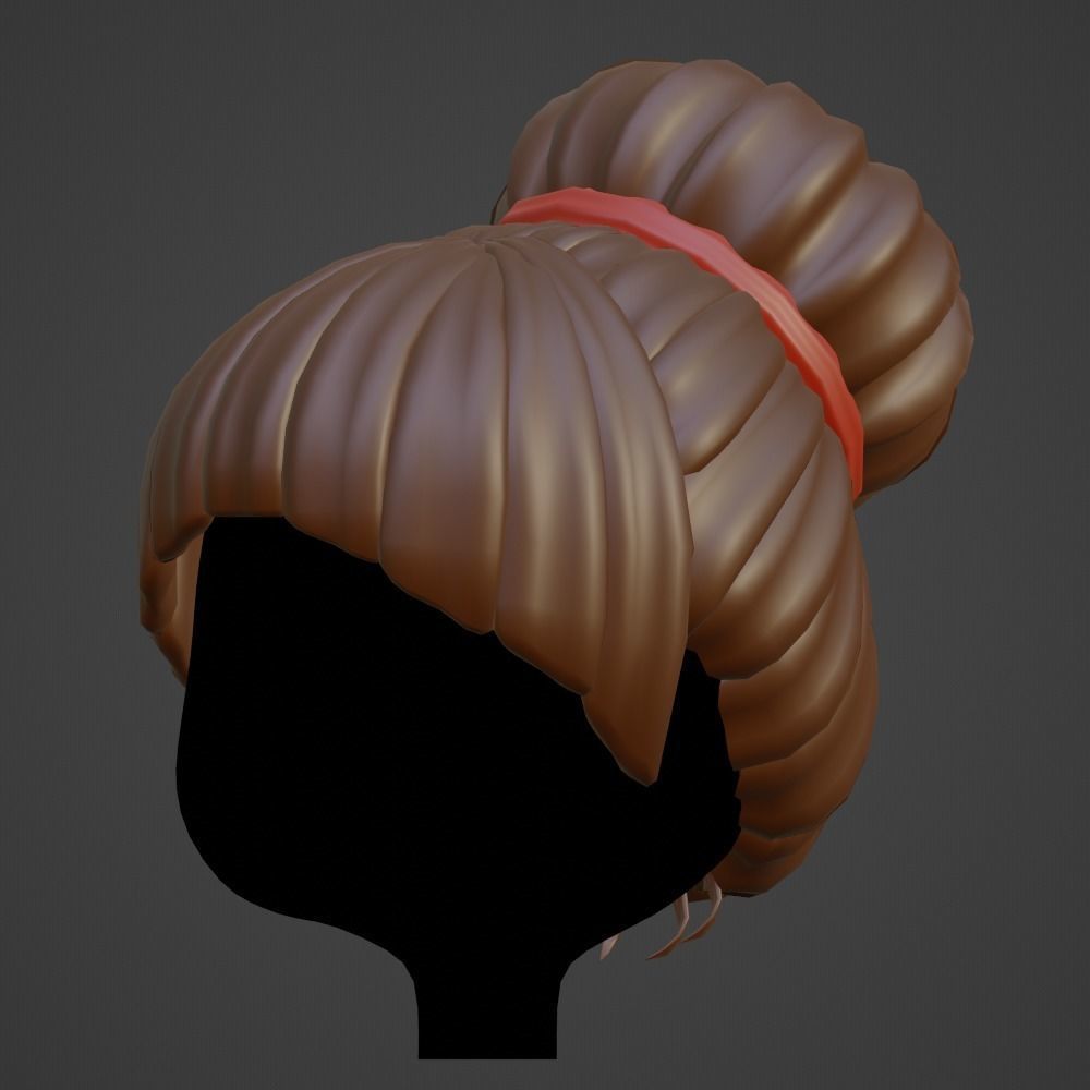 Hair style female 07 3D model_8