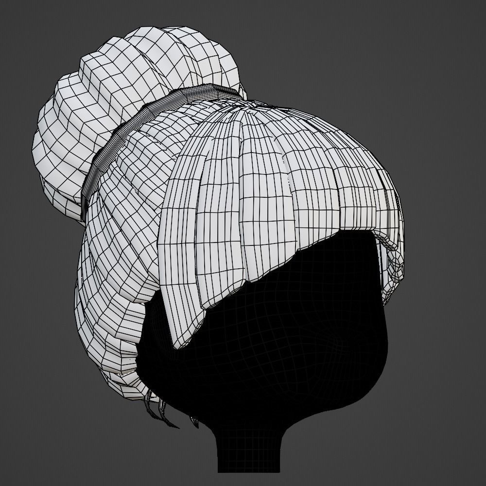 Hair style female 07 3D model_10