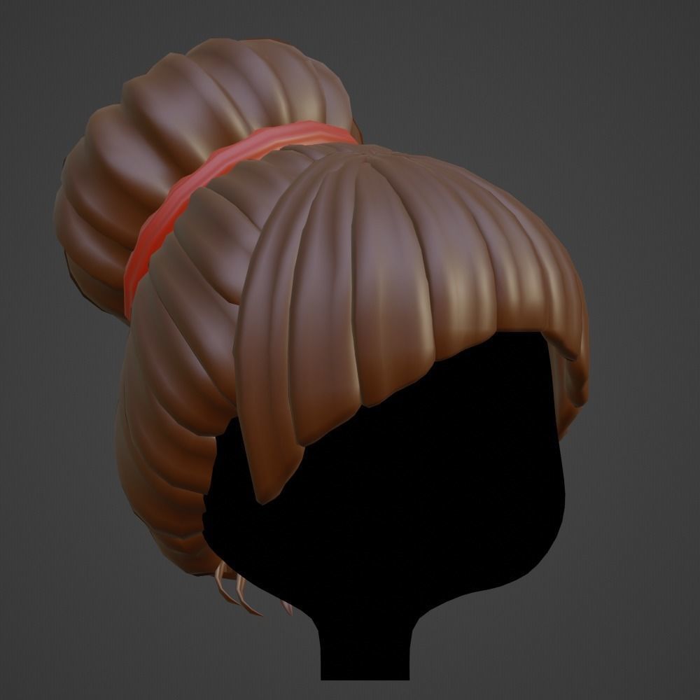 Hair style female 07 3D model_2