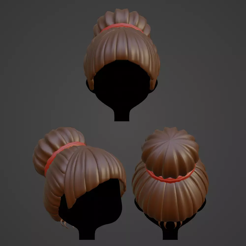 Hair style female 07 3D model_0