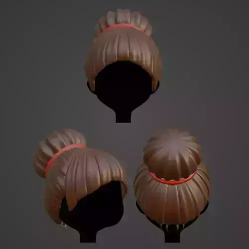 Hair style female 07 3D model