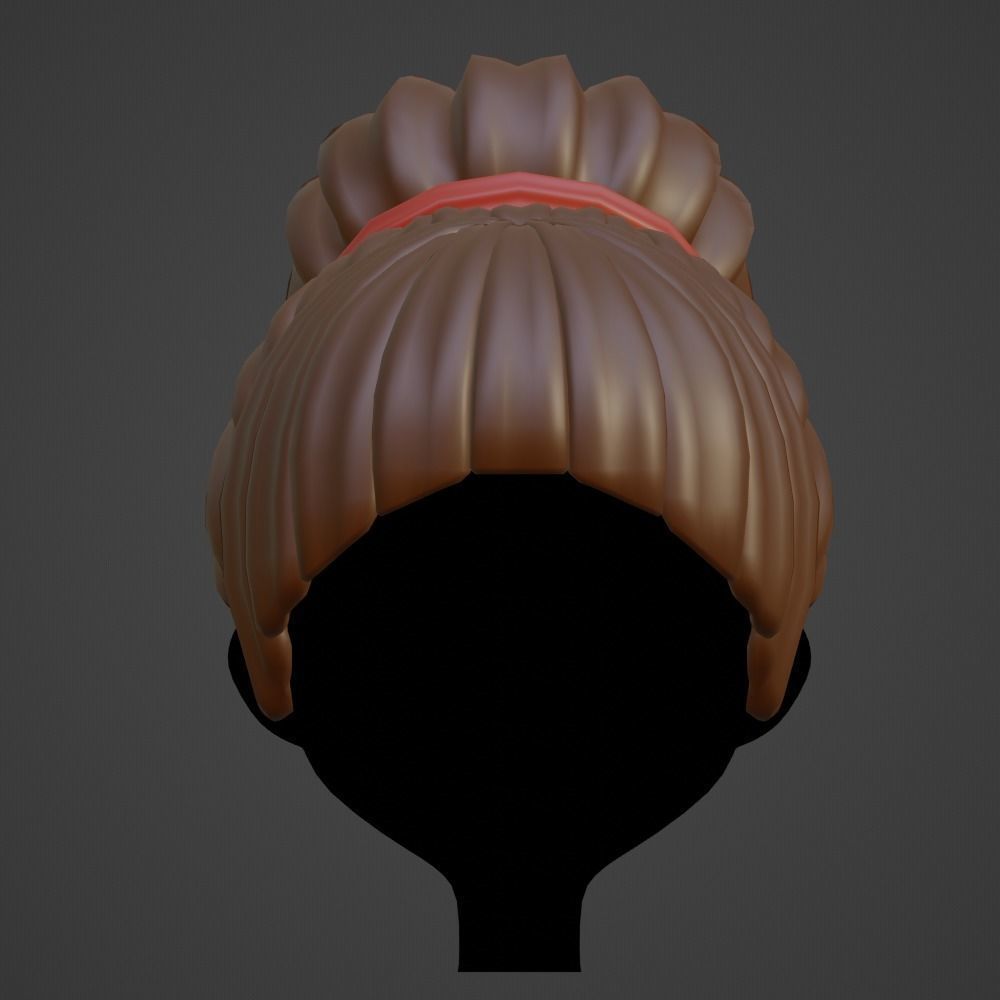 Hair style female 07 3D model_1