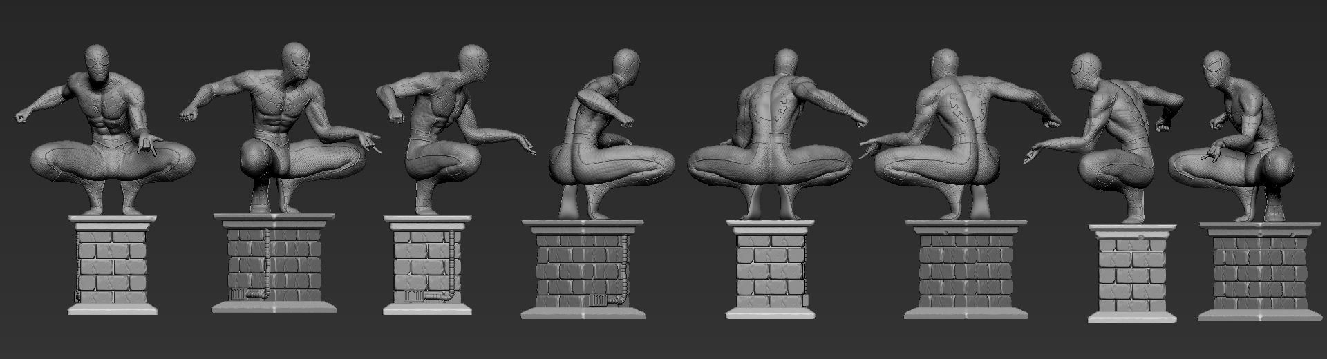 Spider-Man spider - man statue 3D print model_7