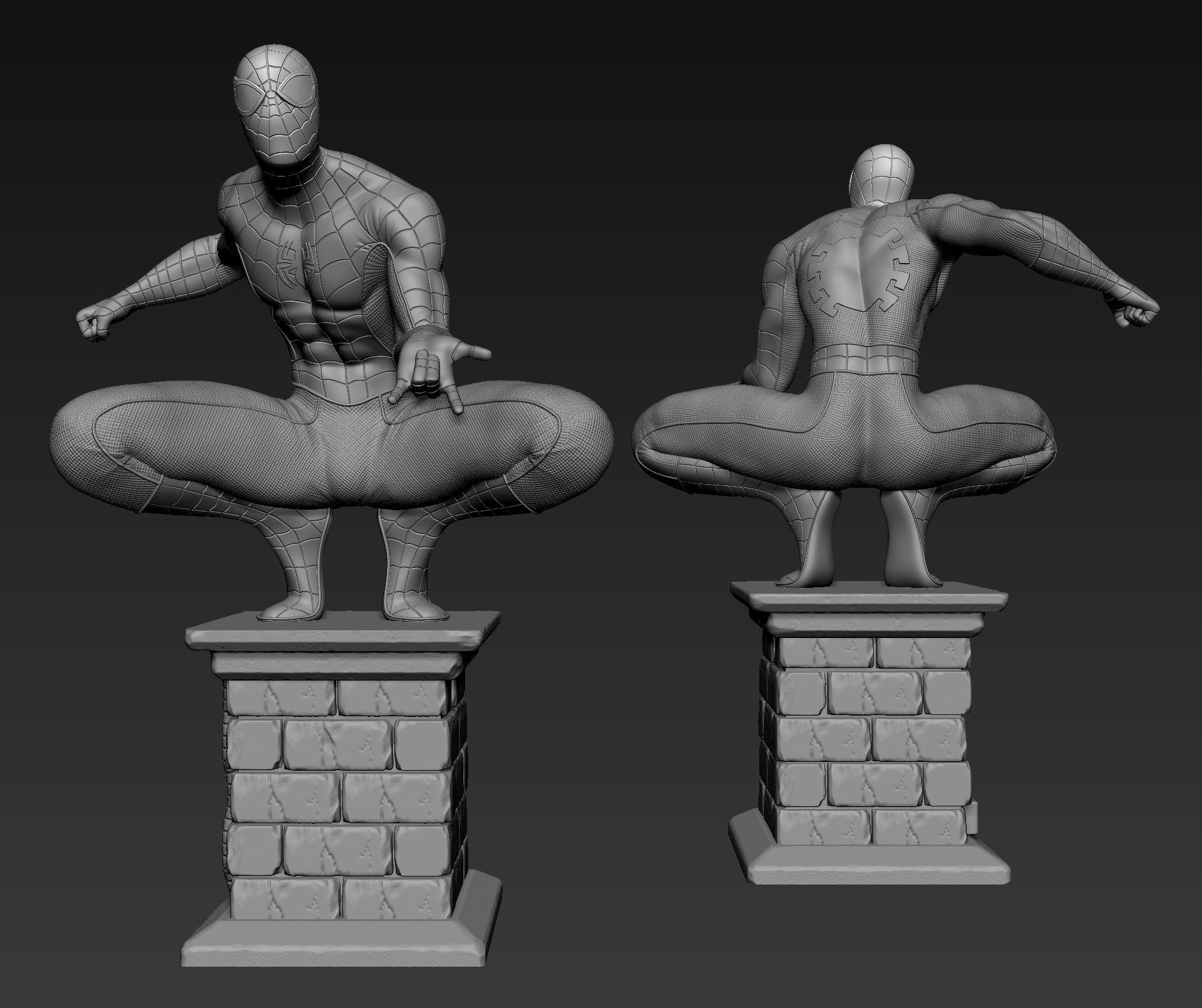 Spider-Man spider - man statue 3D print model_11