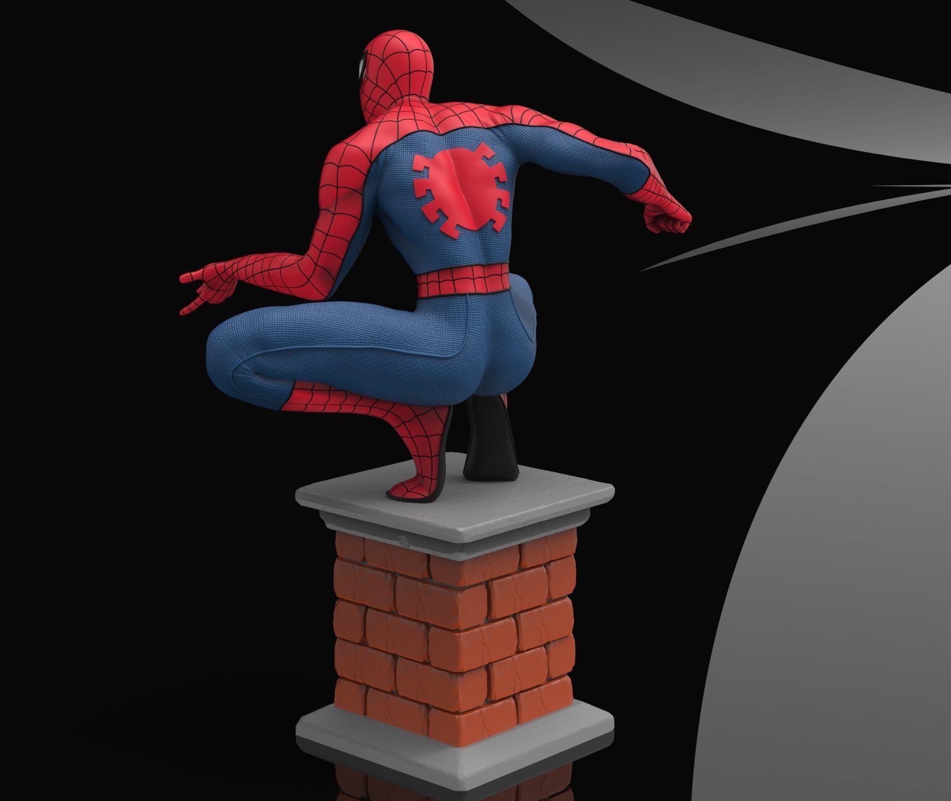 Spider-Man spider - man statue 3D print model_5