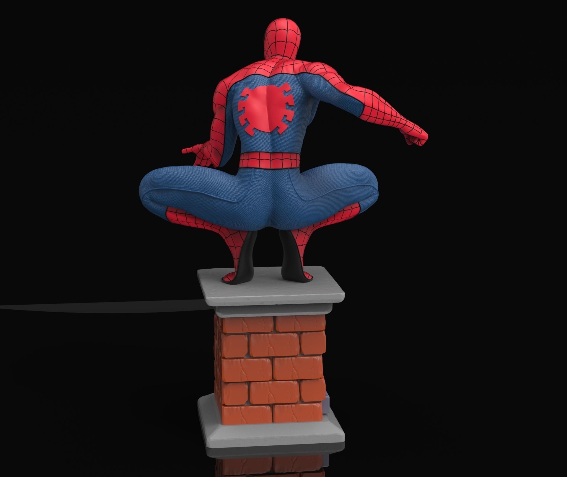Spider-Man spider - man statue 3D print model_4