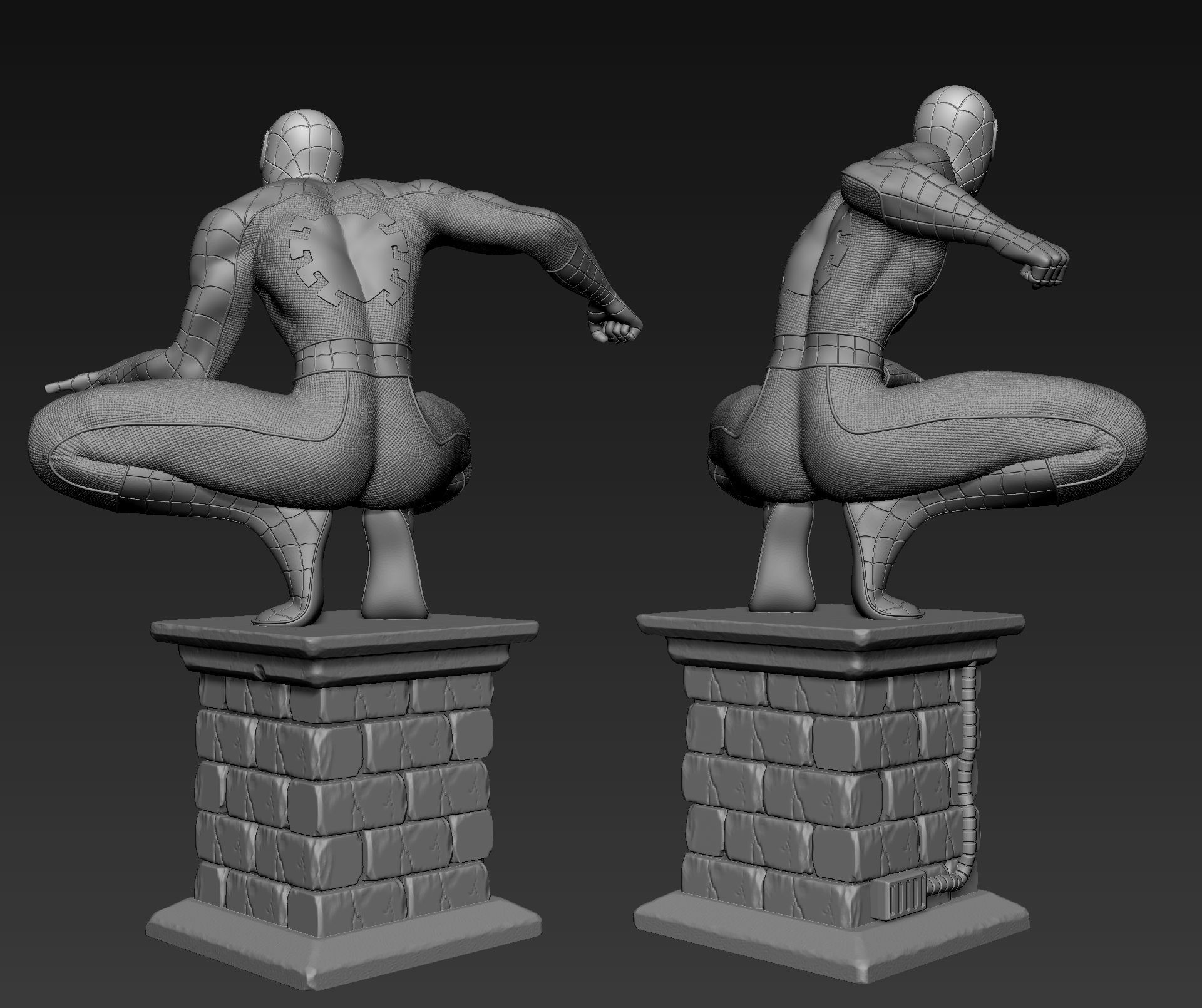Spider-Man spider - man statue 3D print model_9