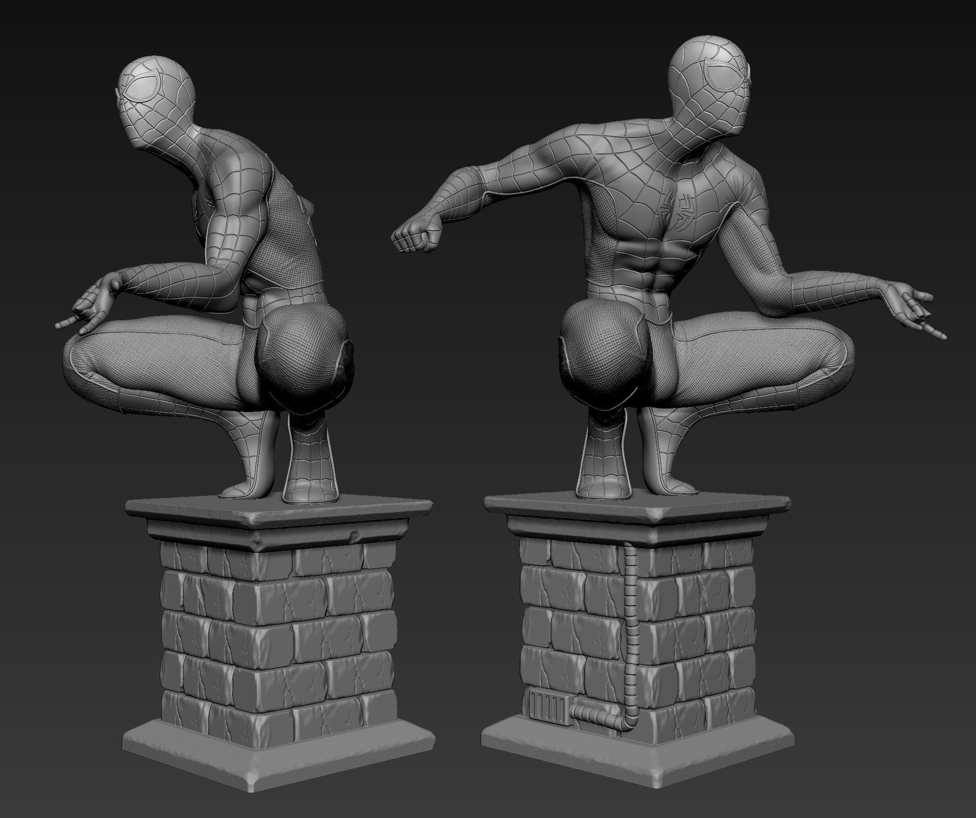 Spider-Man spider - man statue 3D print model_8
