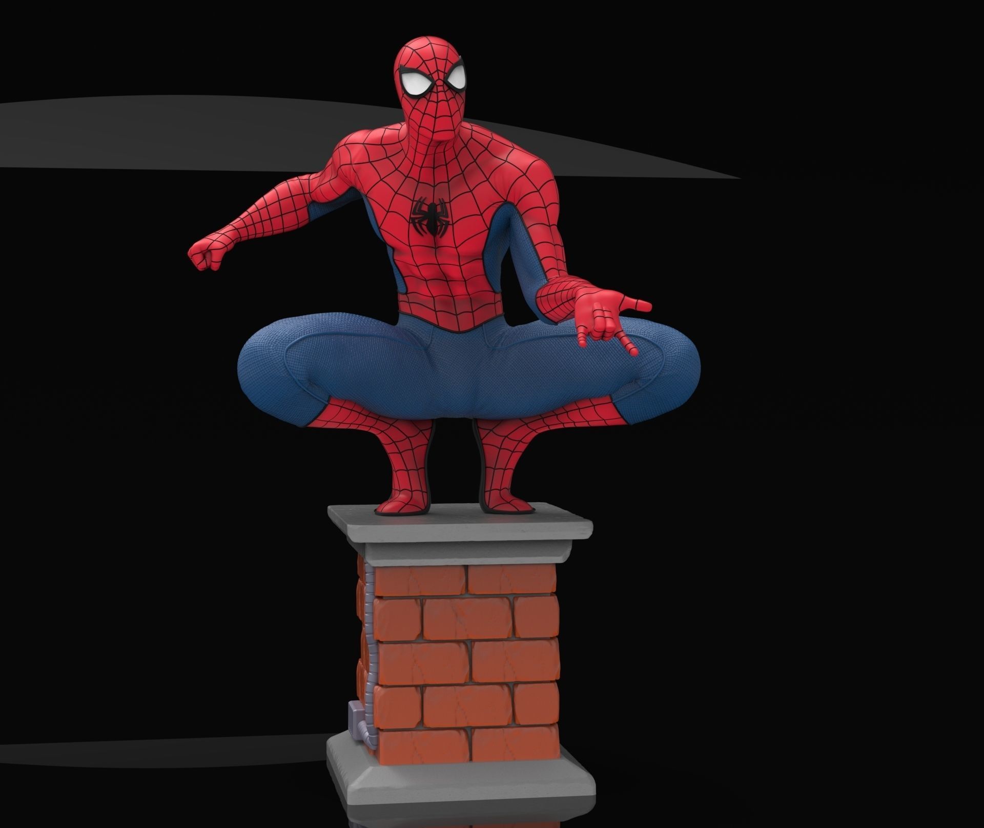 Spider-Man spider - man statue 3D print model_1