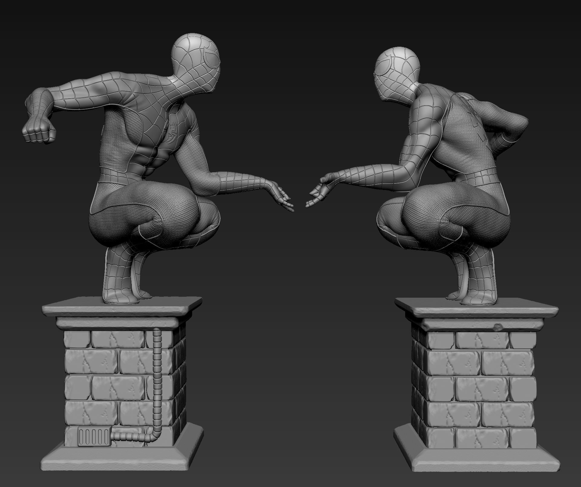 Spider-Man spider - man statue 3D print model_10