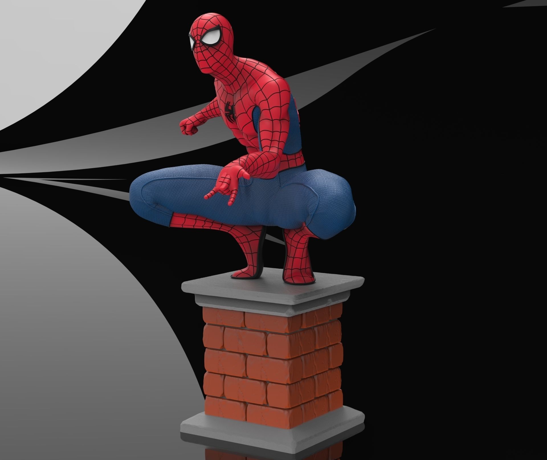 Spider-Man spider - man statue 3D print model_3